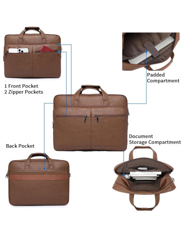 Bolsa de Mensajero de Cuero Seyfocnia 17.3" Impermeable