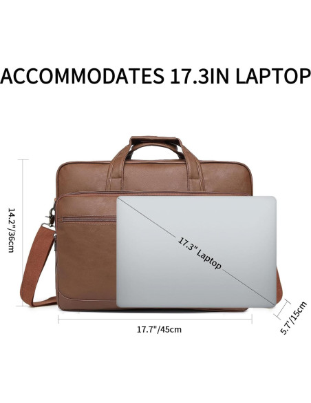 Bolsa de Mensajero de Cuero Seyfocnia 17.3" Impermeable