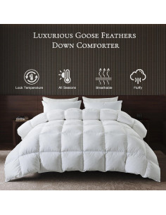 Edredón de Plumas de Ganso Lujo BedTreat Queen 228x228 cm 2