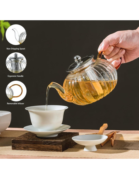 Tetera de Vidrio Wlasss 1000ml con Infusor Removible