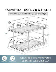 Organizador Transparente 2 Niveles LANDNEOO - Multiuso 31.75x20.32 cm 2