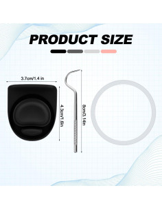 9 Piezas Repuesto Owala FreeSip - Tapones y O-Rings Silicona 2