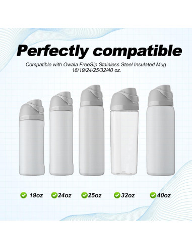 9 Piezas Repuesto Owala FreeSip - Tapones y O-Rings Silicona