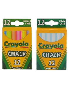 Tiza Crayola 12 Piezas Blanca y Colores para Pizarra
