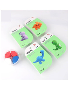 Kit de Arcilla Secada al Aire LOUFOR 12 Cajas Dinosaurio 2