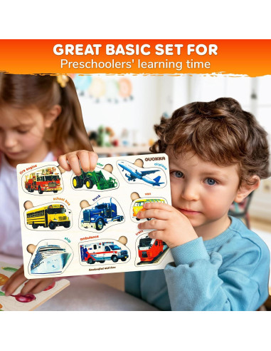 Rompecabezas de Madera QUOKKA 3 en 1 para Niños 1-5 Años