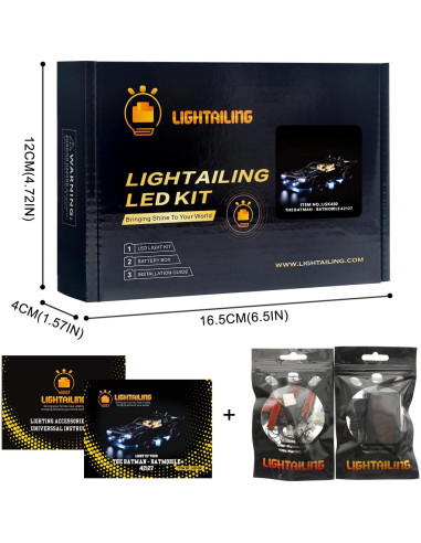 Luz LED LIGHTAILING para Lego 42127 Batmóvil Technic