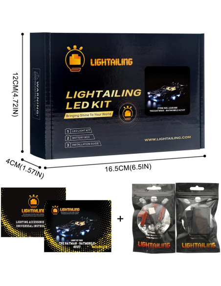 Luz LED LIGHTAILING para Lego 42127 Batmóvil Technic