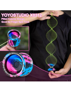 Yoyo Profesional YoYoStudio X0312 para Trucos - Negro Azul Rosa 2