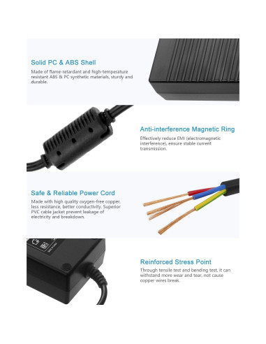 Fuente de Poder ALITOVE 12V 10A 120W Adaptador AC-DC