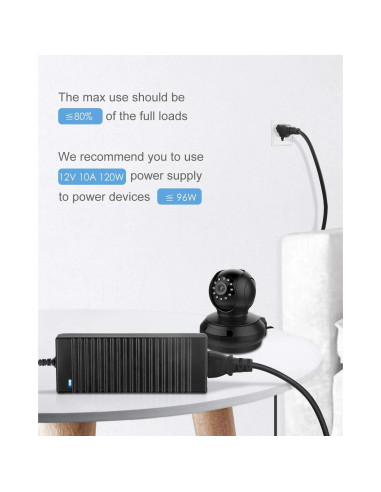 Fuente de Poder ALITOVE 12V 10A 120W Adaptador AC-DC