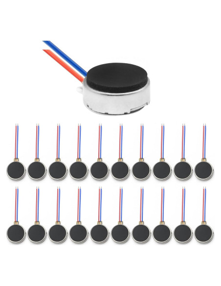 20 Motores de Vibración Micro DC 10mm 3V 12000RPM Vkinman