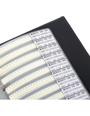 Libro de Muestras de Capacitores SMD 51 Tipos Aramox 25x18cm