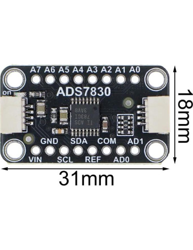 Módulo Convertidor ADC DONGKER ADS7830 8 Canales I2C 8 Bits
