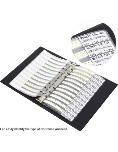 Libro de Muestras de Capacitores SMD 51 Tipos Aramox 25x18cm