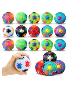 10 Pelotas Mágicas Antiestrés Arcoíris Yilloog 7 cm