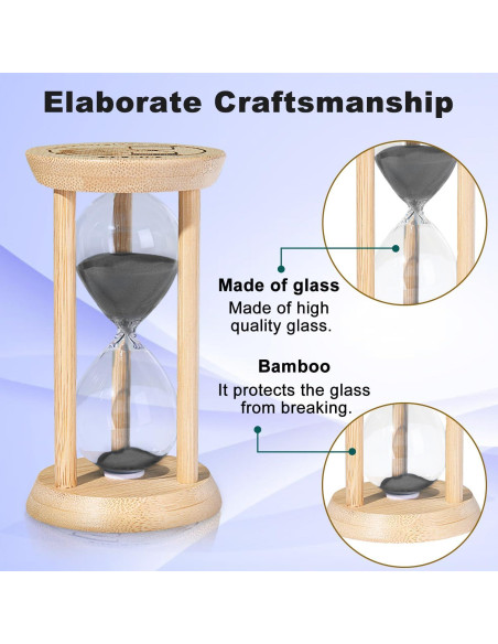 Reloj de Arena de Madera SuLiao 60 Minutos Negro Decorativo