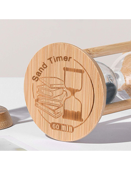 Reloj de Arena de Madera SuLiao 60 Minutos Negro Decorativo