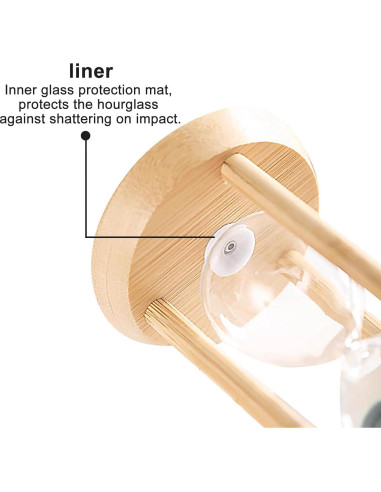 Reloj de Arena de Madera SuLiao 60 Minutos Negro Decorativo