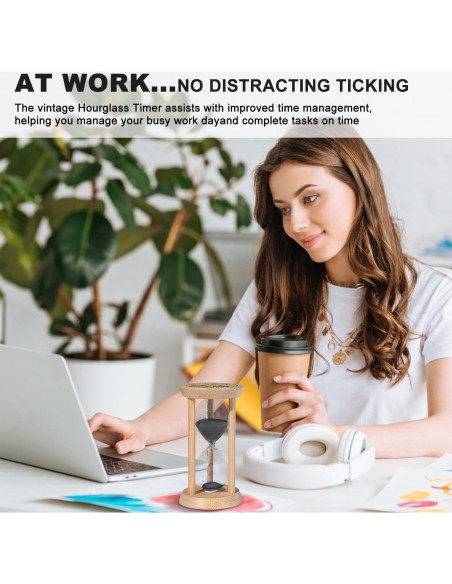 Reloj de Arena de Madera SuLiao 60 Minutos Negro Decorativo