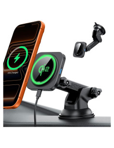 Cargador de Coche Inalámbrico ESR Qi2 15W Magnético con Ventosa