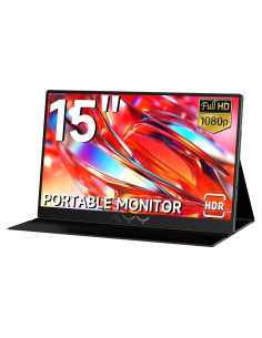 Monitor Portátil AYY 15" FHD 1080P USB-C HDMI con Altavoces
