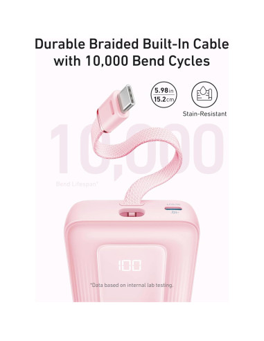 Power Bank Anker Zolo 20,000mAh 30W Rosa Cargador Rápido