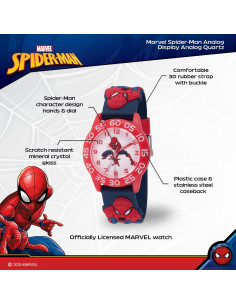 Reloj Marvel Spiderman para Niños 32mm - Aprender a Decir la Hora 2