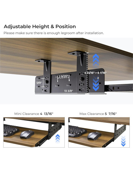 Bandeja de Teclado Ajustable EUREKA ERGONOMIC 71.12x27.94 cm
