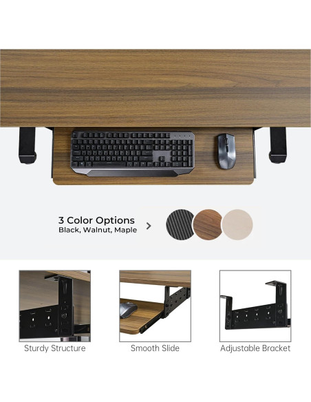 Bandeja de Teclado Ajustable EUREKA ERGONOMIC 71.12x27.94 cm