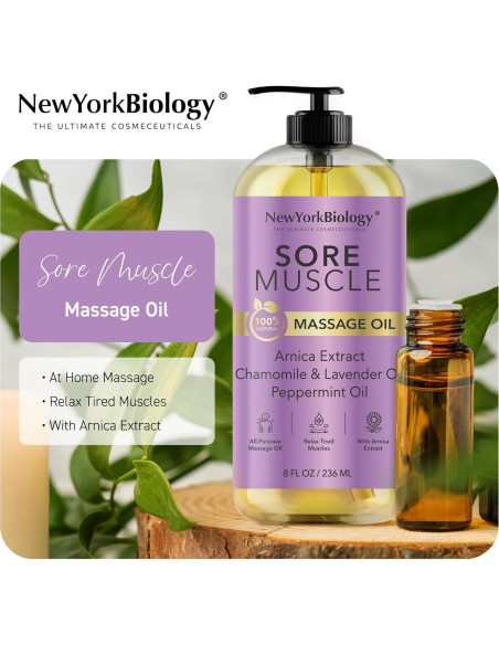 Aceite de Masaje Corporal Nueva York Biología 237 ml - 100% Natural