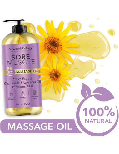 Aceite de Masaje Corporal Nueva York Biología 237 ml - 100% Natural