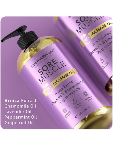 Aceite de Masaje Corporal Nueva York Biología 237 ml - 100% Natural