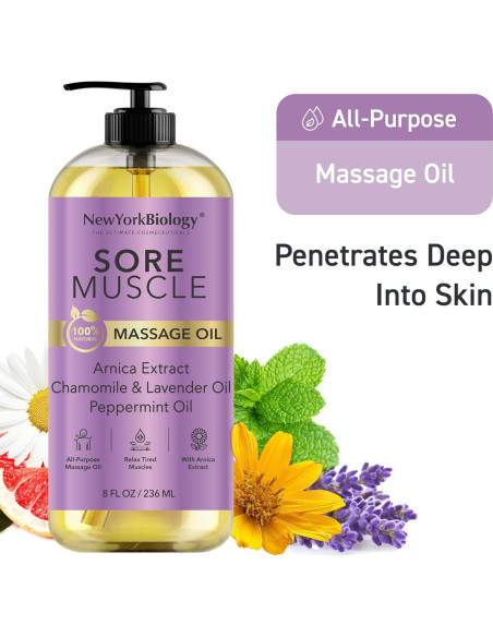 Aceite de Masaje Corporal Nueva York Biología 237 ml - 100% Natural