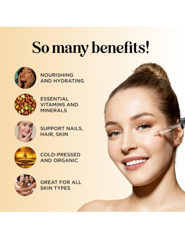 Aceite de Jojoba Orgánico Maple Holistics 473 ml - Puro y Sin Refinar