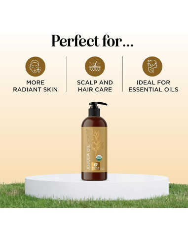 Aceite de Jojoba Orgánico Maple Holistics 473 ml - Puro y Sin Refinar