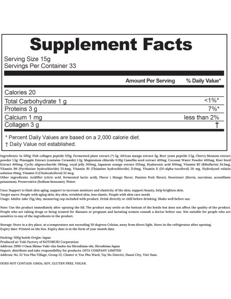 Bebida de Colágeno Marino 82X - 120,000mg - 1L - Japón
