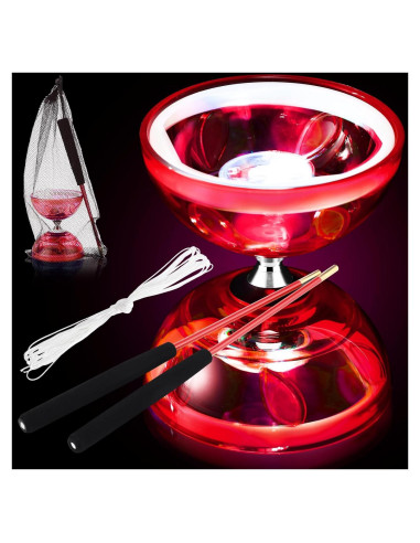 Juego de Diabolo LED Simgoing Rojo con Varitas y Cuerda