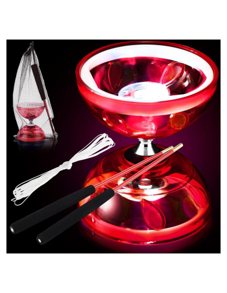 Juego de Diabolo LED Simgoing Rojo con Varitas y Cuerda