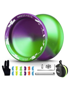 Yoyo Profesional MAGICYOYO V10 Negro Azul con Accesorios