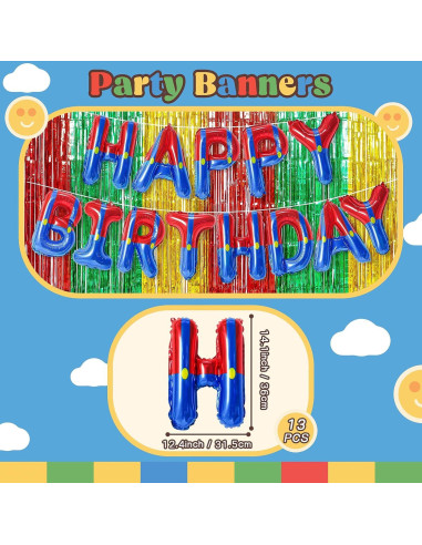 Kit de Decoración de Fiesta de Cumpleaños Super Bros GoGoGoodie 118 Piezas