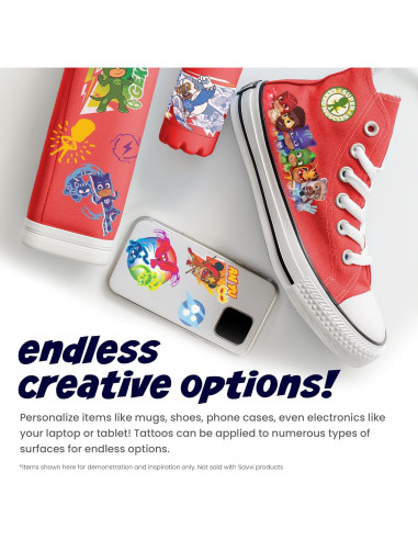 Set de 50 Tatuajes Temporales PJ Masks para Niños