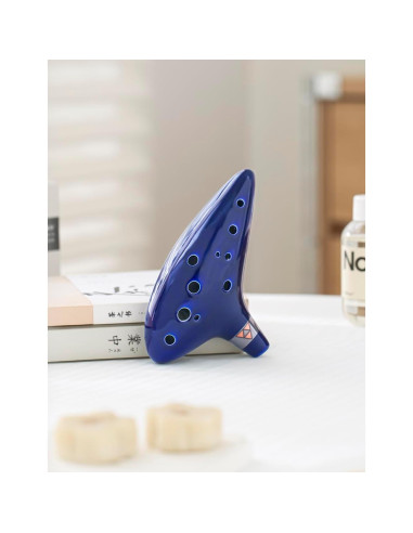 Ocarina de Cerámica 12 Agujeros Alto C Awef Azul Oscuro