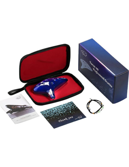Ocarina de Cerámica 12 Agujeros Alto C Awef Azul Oscuro