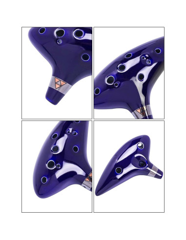 Ocarina de Cerámica 12 Agujeros Alto C Awef Azul Oscuro