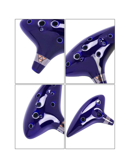 Ocarina de Cerámica 12 Agujeros Alto C Awef Azul Oscuro