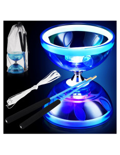 Juego de Diábolo Chino Simgoing LED Azul con Palos y Bolsa