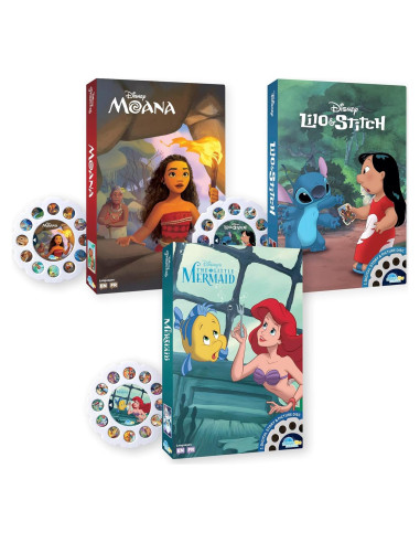 Carretes de Cuentos Moonlite Set 3 Cuentos Moana La Sirenita