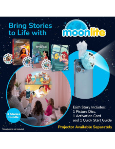 Carretes de Cuentos Moonlite Set 3 Cuentos Moana La Sirenita 2