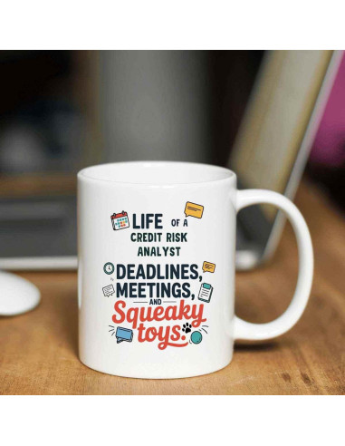 Taza de Café Cerámica 11 oz Genérica Analista de Riesgo